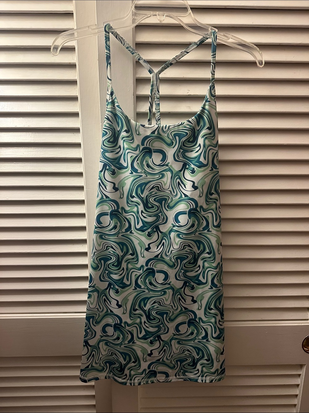 Fabletics Teal Swirl Mini Dress